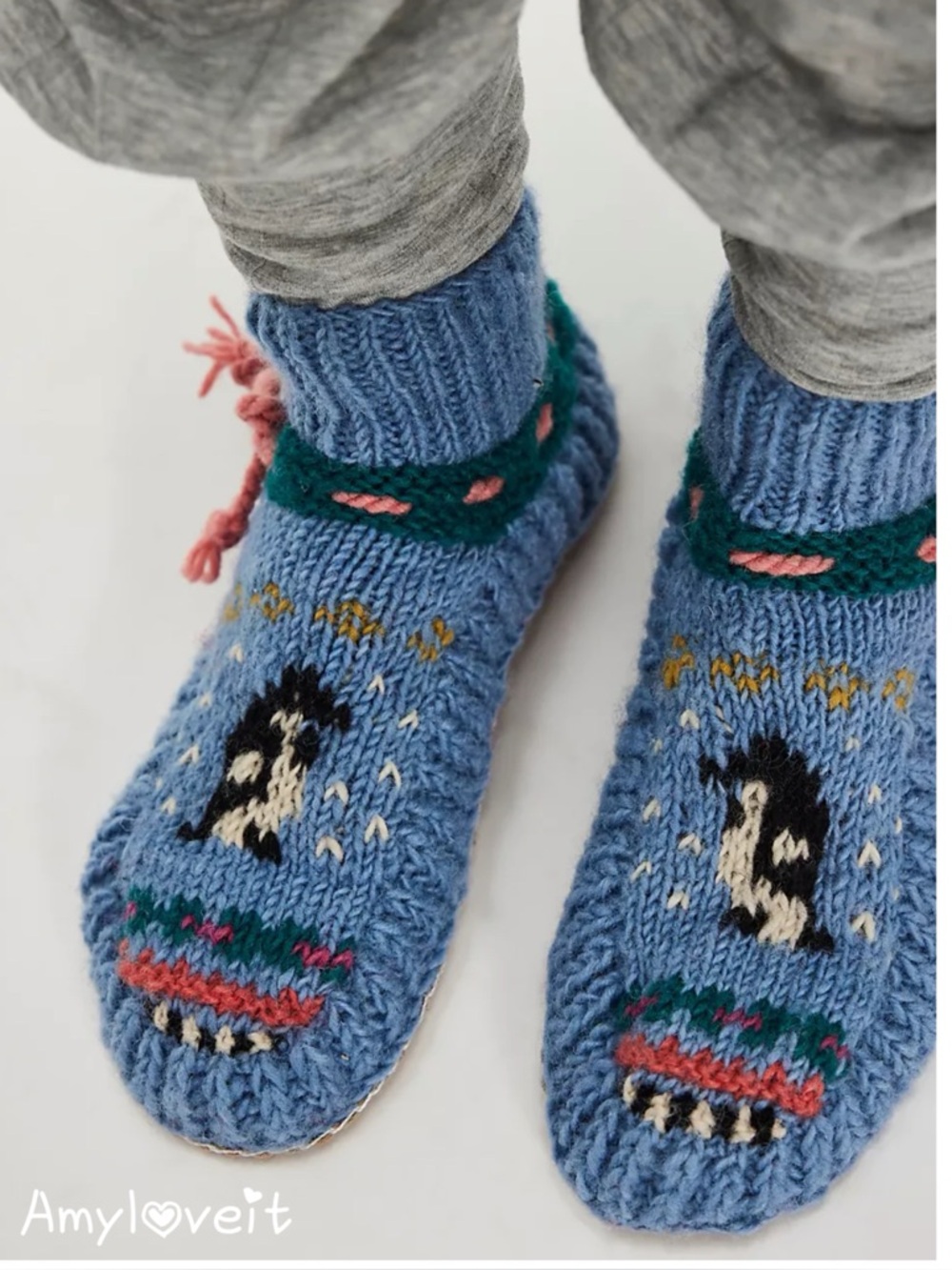 French Knot X Free People Frosty Friends Slipper Socks